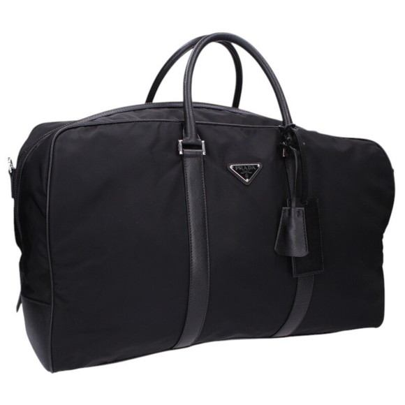 Prada Saffiano Black Nylon Boston Bag - Picture 1 of 5